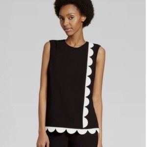Victoria Beckham Scalloped Blouse Scallop Top Mod